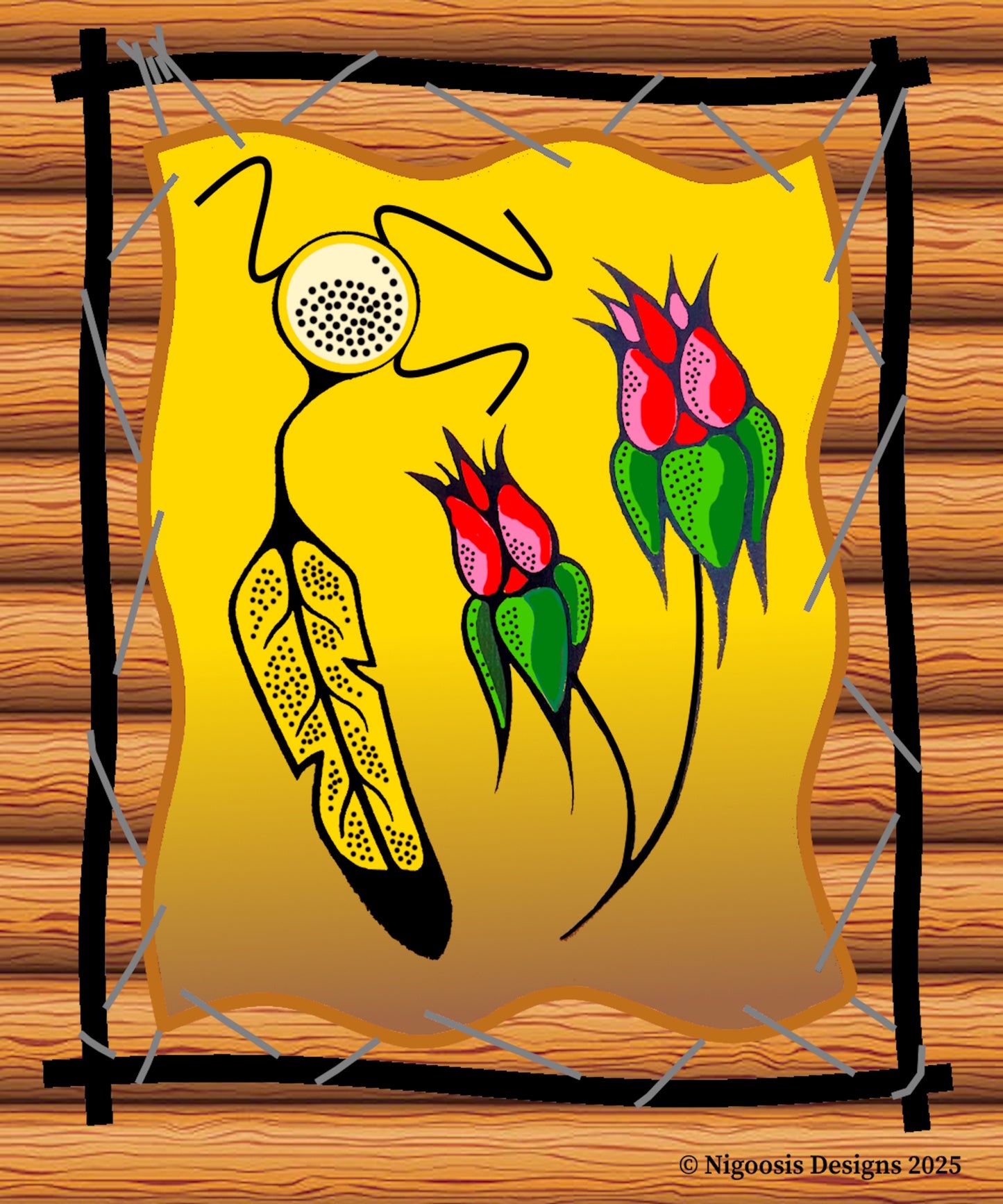 Wood print - natural grain birch wood:  Title "Remnants"