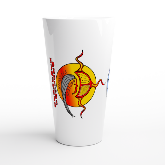 White Latte 17oz Ceramic Mug "Nigoosis Designs" promo